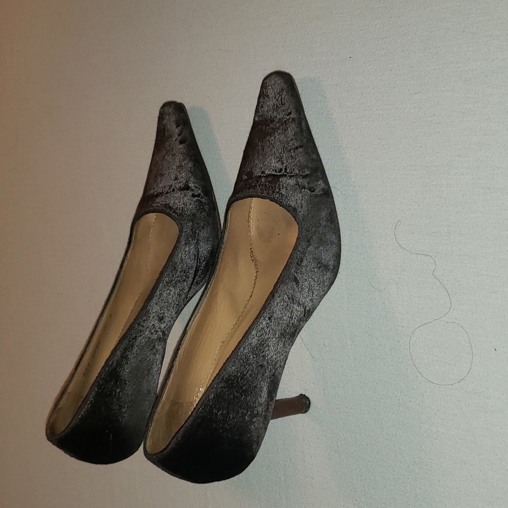 GUCCI Vintage Dark Grey Pony Hair Pumps with Wooden Heel - Picture 3 of 11
